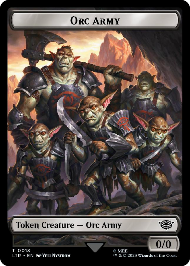 Orc Army (0018) // Food (0024) Double-Sided Token (Surge Foil) [The Lord of the Rings: Tales of Middle-Earth Tokens] | Rock City Comics