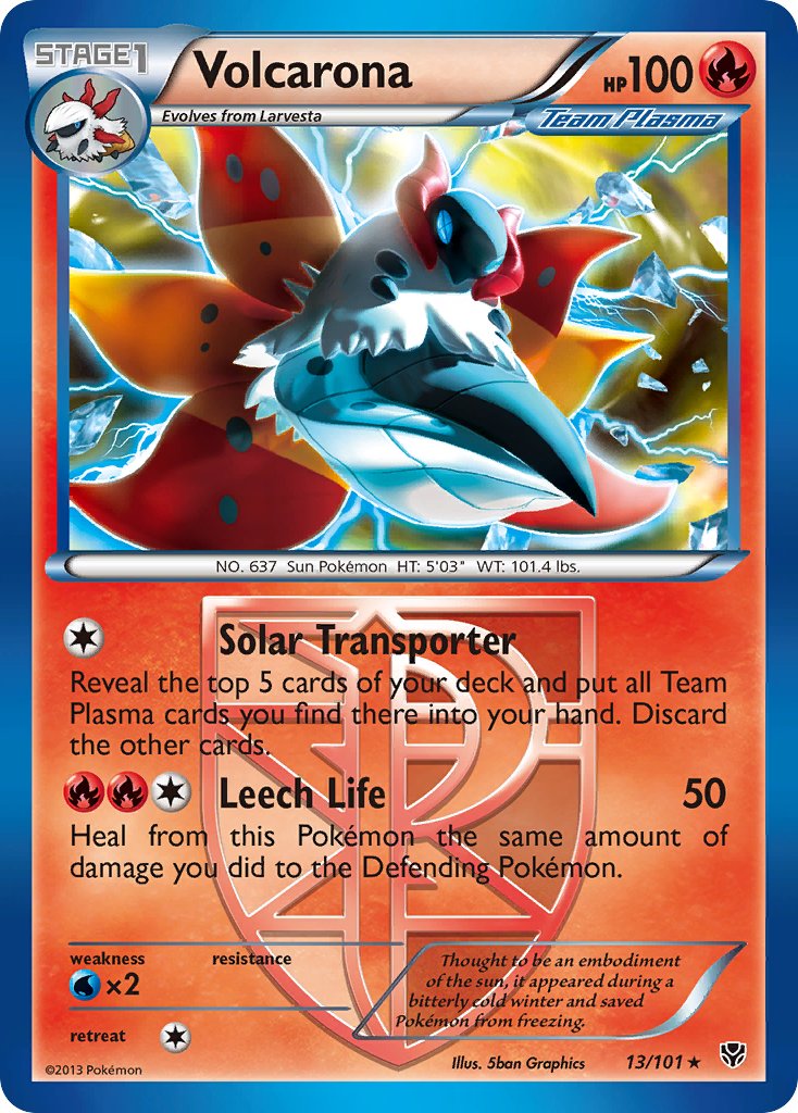 Volcarona (13/101) (Theme Deck Exclusive) [Black & White: Plasma Blast] | Rock City Comics