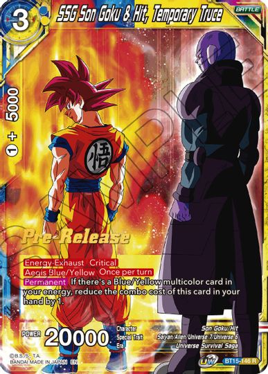 SSG Son Goku & Hit, Temporary Truce (BT15-146) [Saiyan Showdown Prerelease Promos] | Rock City Comics