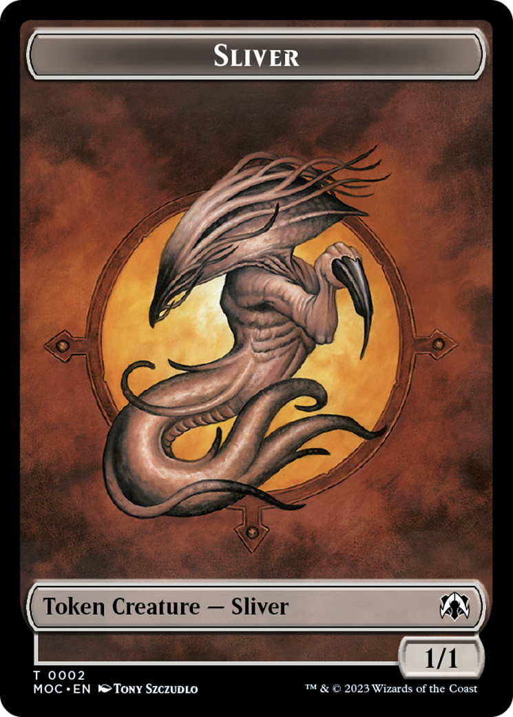 Goblin // Sliver Double-Sided Token [March of the Machine Commander Tokens] | Rock City Comics