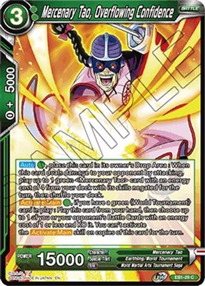 Mercenary Tao, Overflowing Confidence (EB1-29) [Battle Evolution Booster] | Rock City Comics