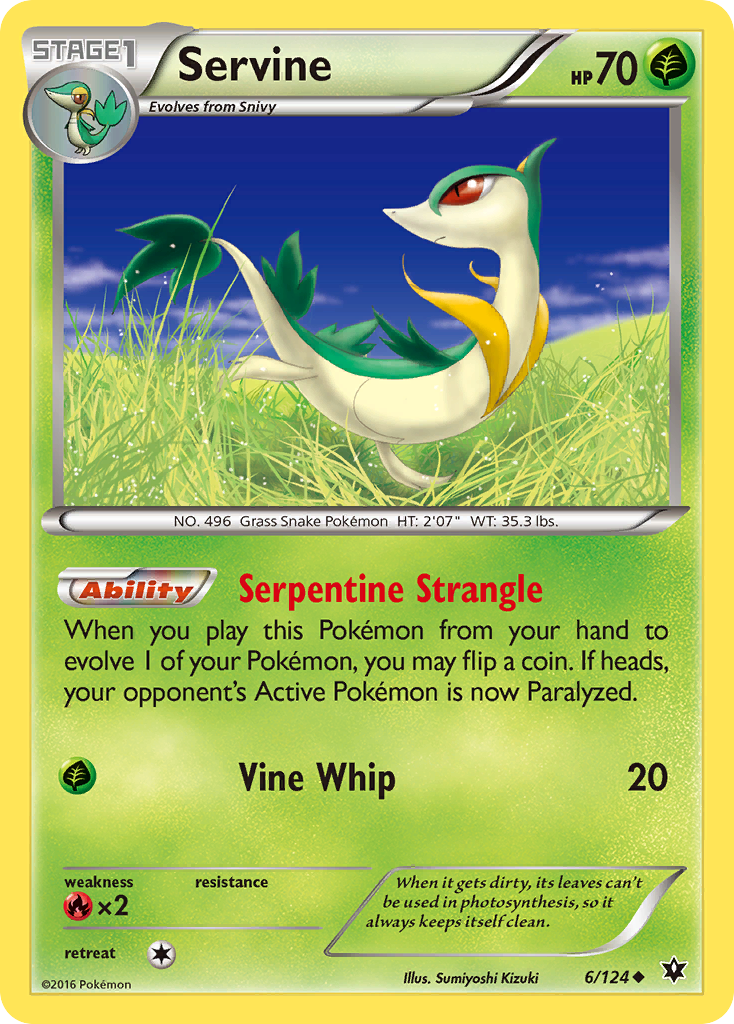 Servine (6/124) [XY: Fates Collide] | Rock City Comics