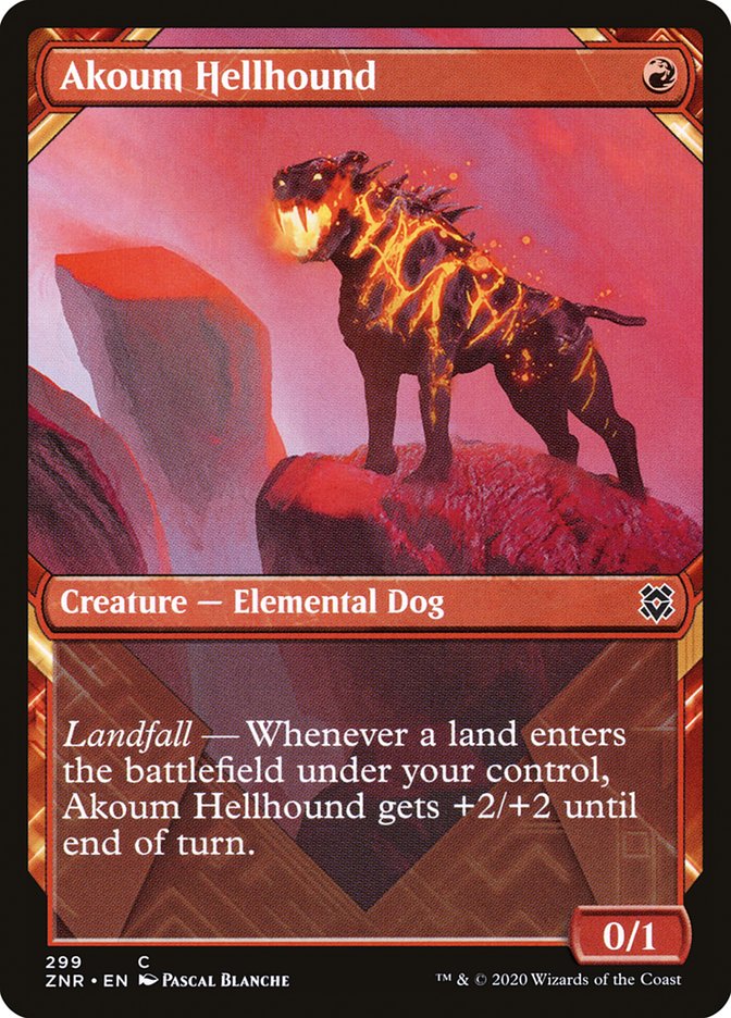 Akoum Hellhound (Showcase) [Zendikar Rising] | Rock City Comics