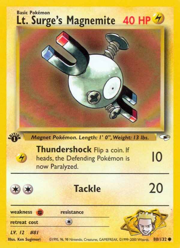 Lt. Surge's Magnemite (80/132) [Gym Heroes 1st Edition] | Rock City Comics