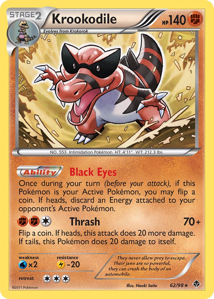 Krookodile (62/98) (Theme Deck Exclusive) [Black & White: Emerging Powers] | Rock City Comics