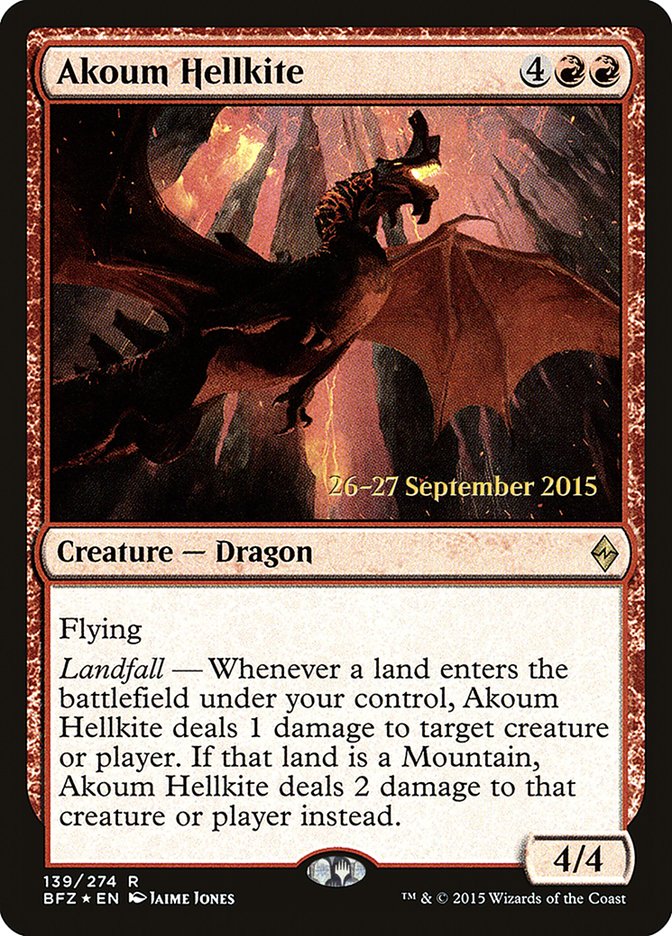 Akoum Hellkite  [Battle for Zendikar Prerelease Promos] | Rock City Comics