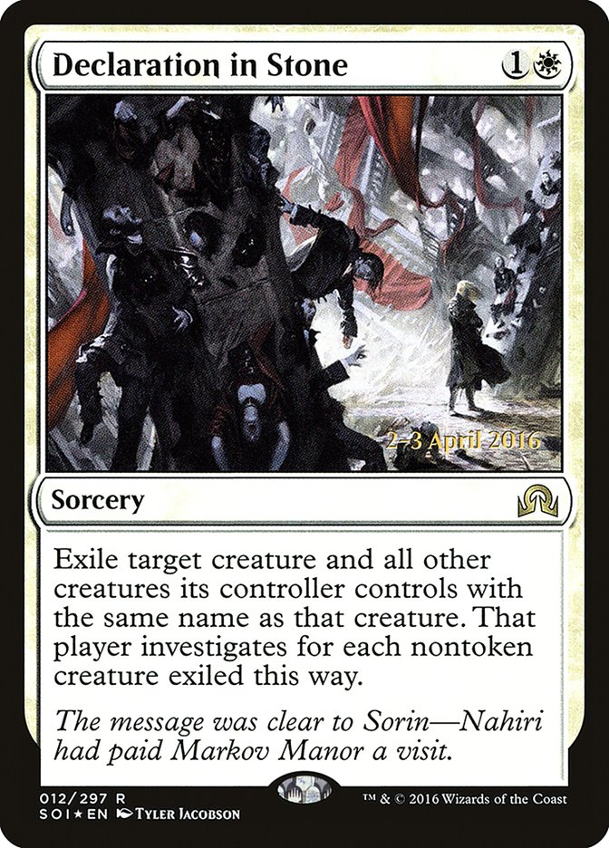 Declaration in Stone [Shadows over Innistrad Prerelease Promos] | Rock City Comics