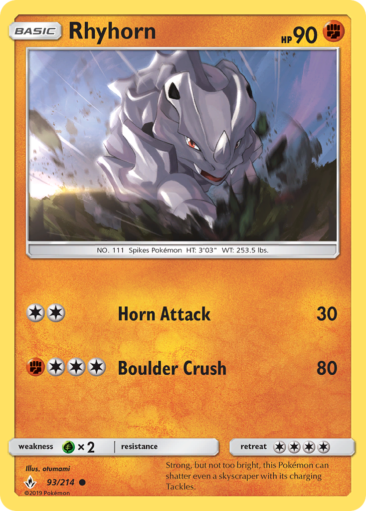 Rhyhorn (93/214) [Sun & Moon: Unbroken Bonds] | Rock City Comics