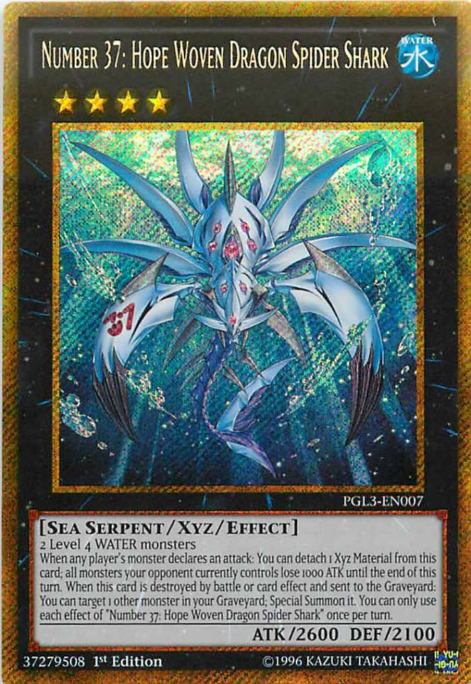 Number 37: Hope Woven Dragon Spider Shark [PGL3-EN007] Gold Secret Rare | Rock City Comics