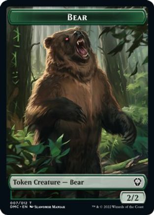 Kavu // Bear Double-sided Token [Dominaria United Commander Tokens] | Rock City Comics