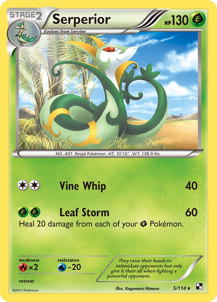 Serperior (5/114) (Cracked Ice Holo) (Theme Deck Exclusive) [Black & White: Base Set] | Rock City Comics