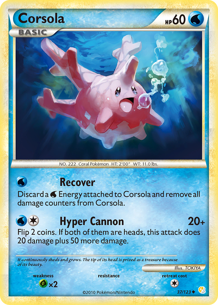 Corsola (37/123) [HeartGold & SoulSilver: Base Set] | Rock City Comics