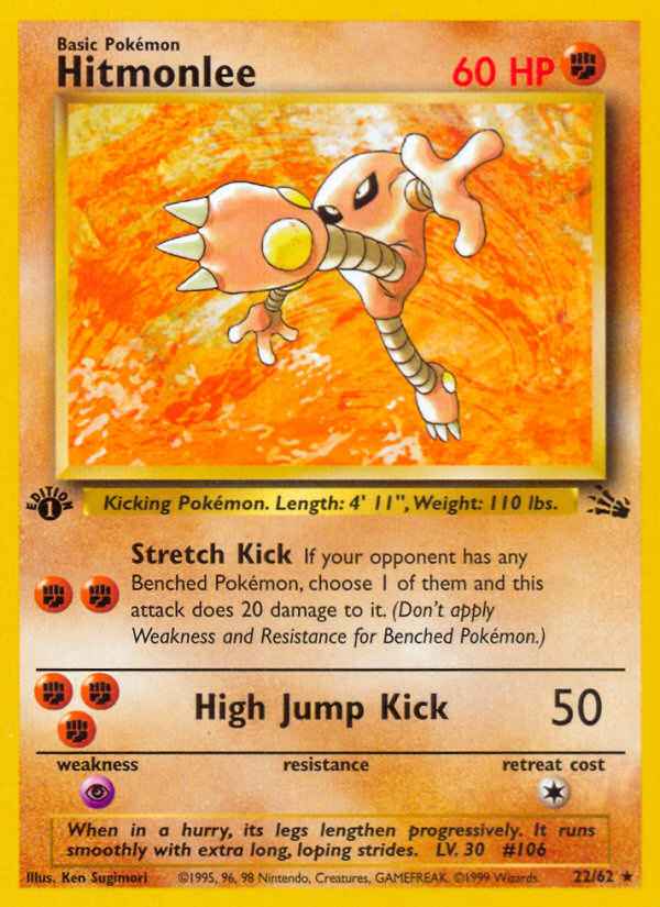 Hitmonlee (22/62) [Fossil 1st Edition] | Rock City Comics