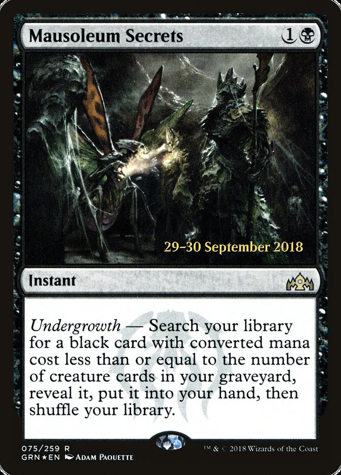 Mausoleum Secrets  [Guilds of Ravnica Prerelease Promos] | Rock City Comics