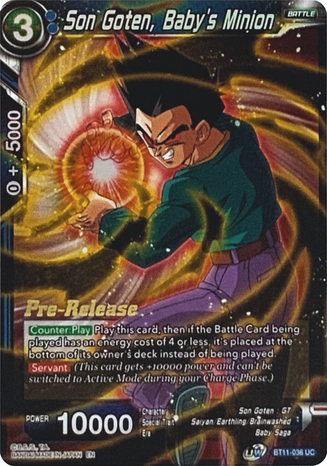 Son Goten, Baby's Minion (BT11-036) [Vermilion Bloodline Prerelease Promos] | Rock City Comics