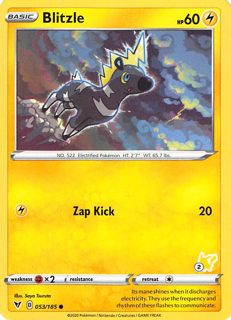 Blitzle (053/185) (Pikachu Stamp #2) [Battle Academy 2022] | Rock City Comics