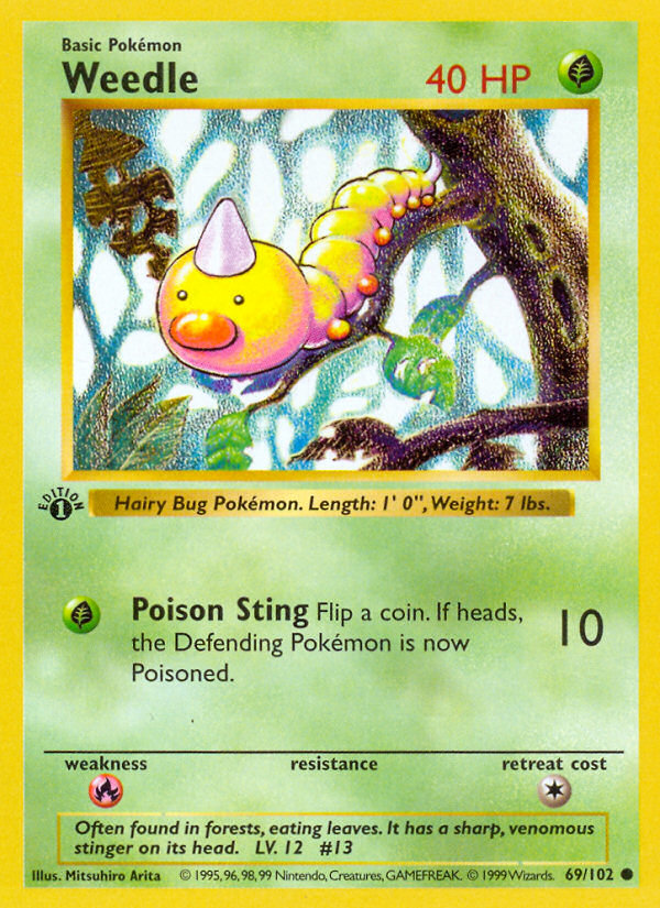 Weedle (69/102) (Shadowless) [Base Set 1st Edition] | Rock City Comics