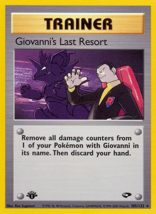 Giovanni's Last Resort (105/132) [Gym Challenge 1st Edition] | Rock City Comics