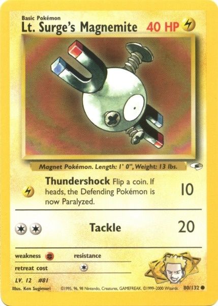 Lt. Surge's Magnemite (80/132) [Gym Heroes Unlimited] | Rock City Comics