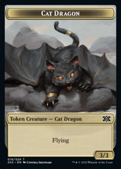 Cat Dragon // Treasure Double-sided Token [Double Masters 2022 Tokens] | Rock City Comics