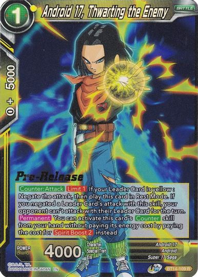 Android 17, Thwarting the Enemy (BT14-109) [Cross Spirits Prerelease Promos] | Rock City Comics