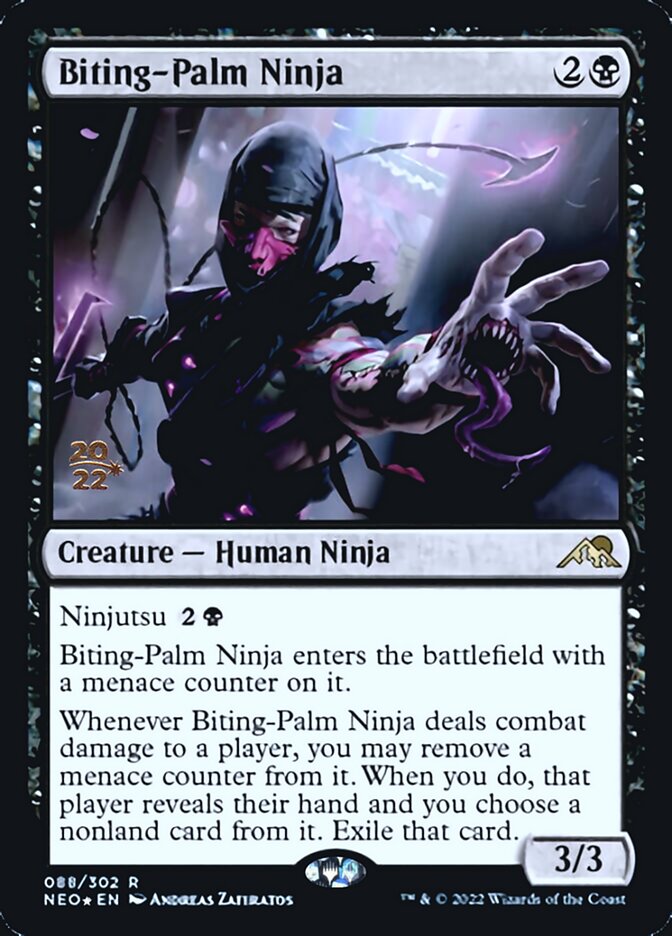 Biting-Palm Ninja [Kamigawa: Neon Dynasty Prerelease Promos] | Rock City Comics