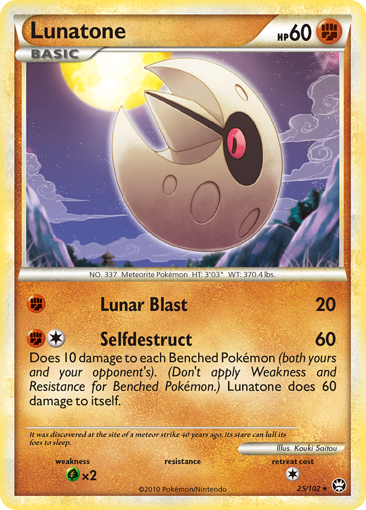 Lunatone (25/102) [HeartGold & SoulSilver: Triumphant] | Rock City Comics