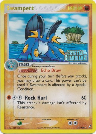 Swampert (27/100) (Stamped) [EX: Crystal Guardians] | Rock City Comics