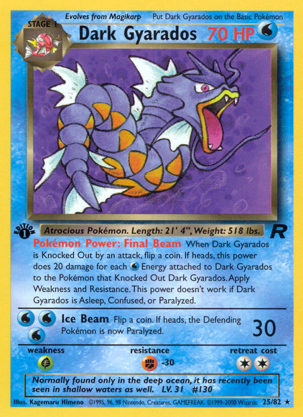 Dark Gyarados (25/82) [Team Rocket 1st Edition] | Rock City Comics