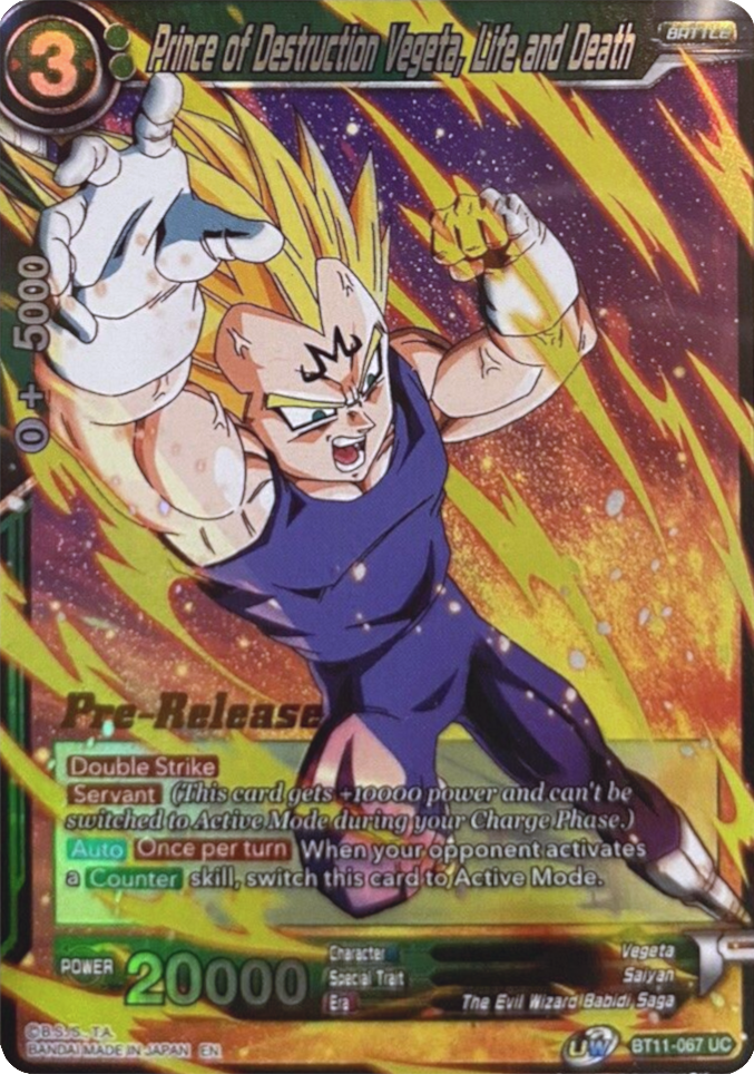 Prince of Destruction Vegeta, Life and Death (BT11-067) [Vermilion Bloodline Prerelease Promos] | Rock City Comics