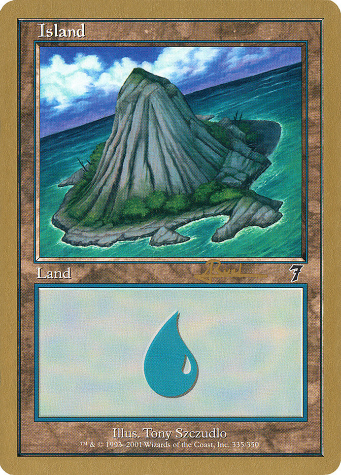 Island (ar335) (Antoine Ruel) [World Championship Decks 2001] | Rock City Comics