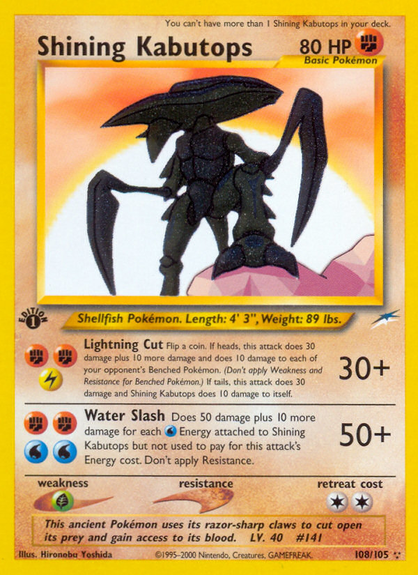 Shining Kabutops (108/105) [Neo Destiny 1st Edition] | Rock City Comics