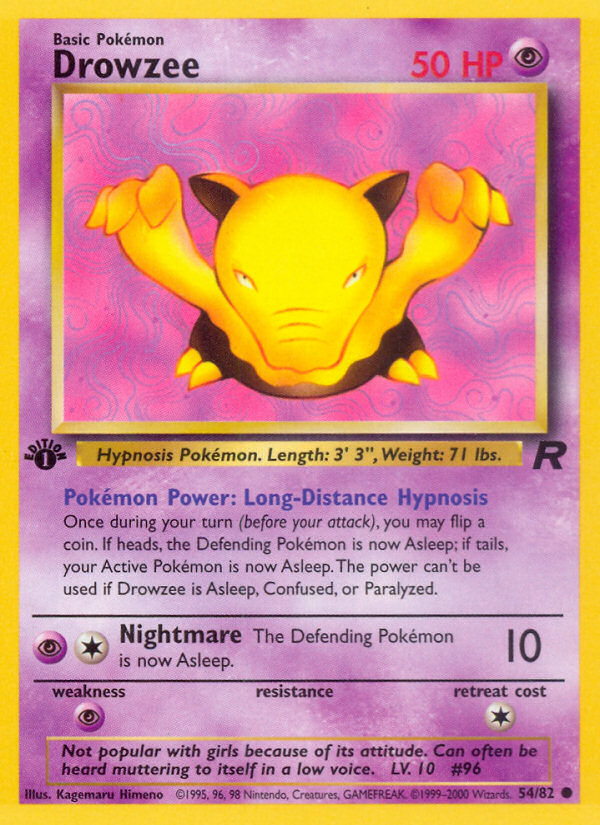 Drowzee (54/82) [Team Rocket 1st Edition] | Rock City Comics