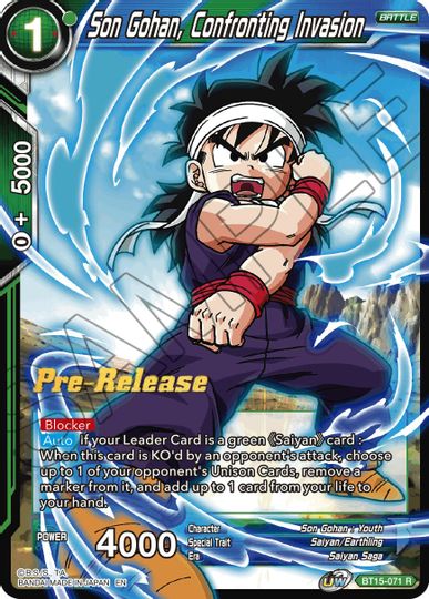 Son Gohan, Confronting Invasion (BT15-071) [Saiyan Showdown Prerelease Promos] | Rock City Comics