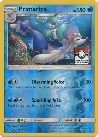 Primarina (41/149) (League Promo) [Sun & Moon: Base Set] | Rock City Comics