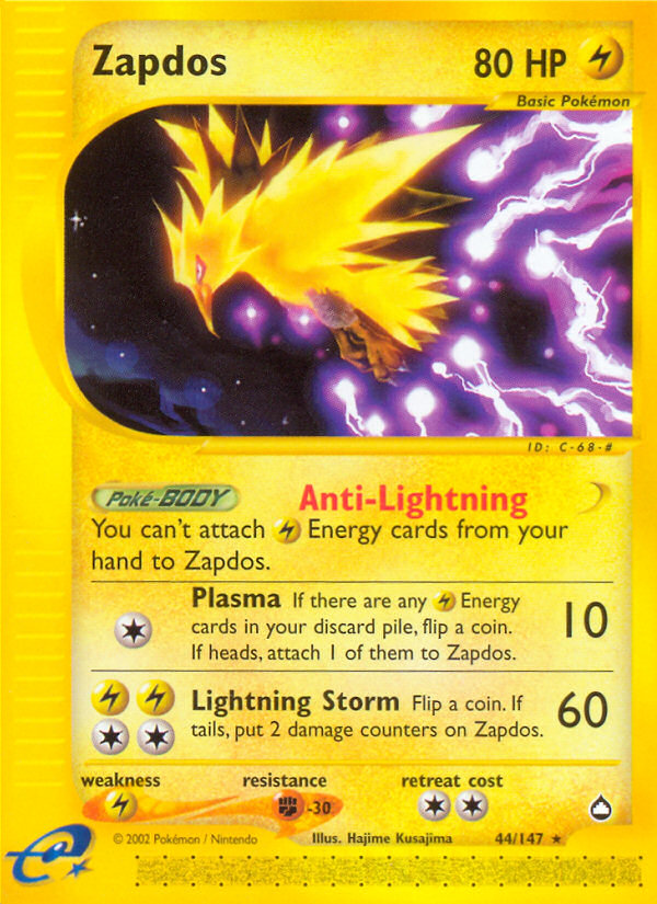 Zapdos (44/147) [Aquapolis] | Rock City Comics