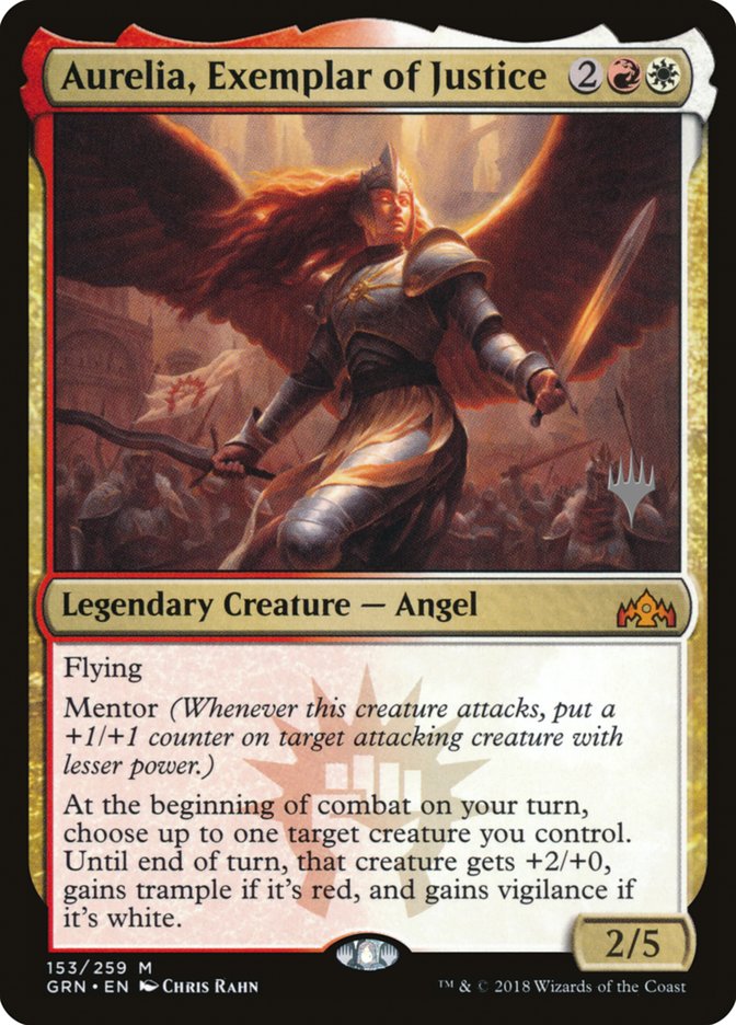 Aurelia, Exemplar of Justice (Promo Pack) [Guilds of Ravnica Promos] | Rock City Comics