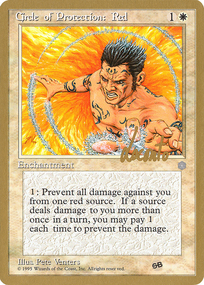 Circle of Protection: Red (Michael Loconto) (SB) (ICE) [Pro Tour Collector Set] | Rock City Comics