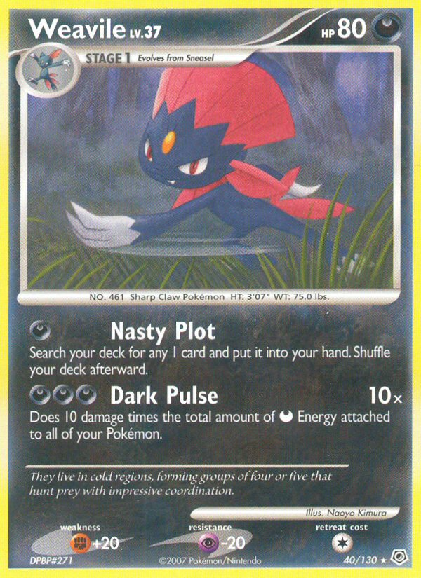 Weavile (40/130) [Diamond & Pearl: Base Set] | Rock City Comics