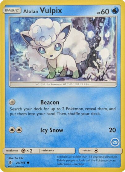 Alolan Vulpix (21/145) (Deck Exclusive #29) [Sun & Moon: Trainer Kit - Alolan Ninetales] | Rock City Comics