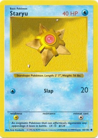 Staryu (65/102) [Base Set Shadowless Unlimited] | Rock City Comics