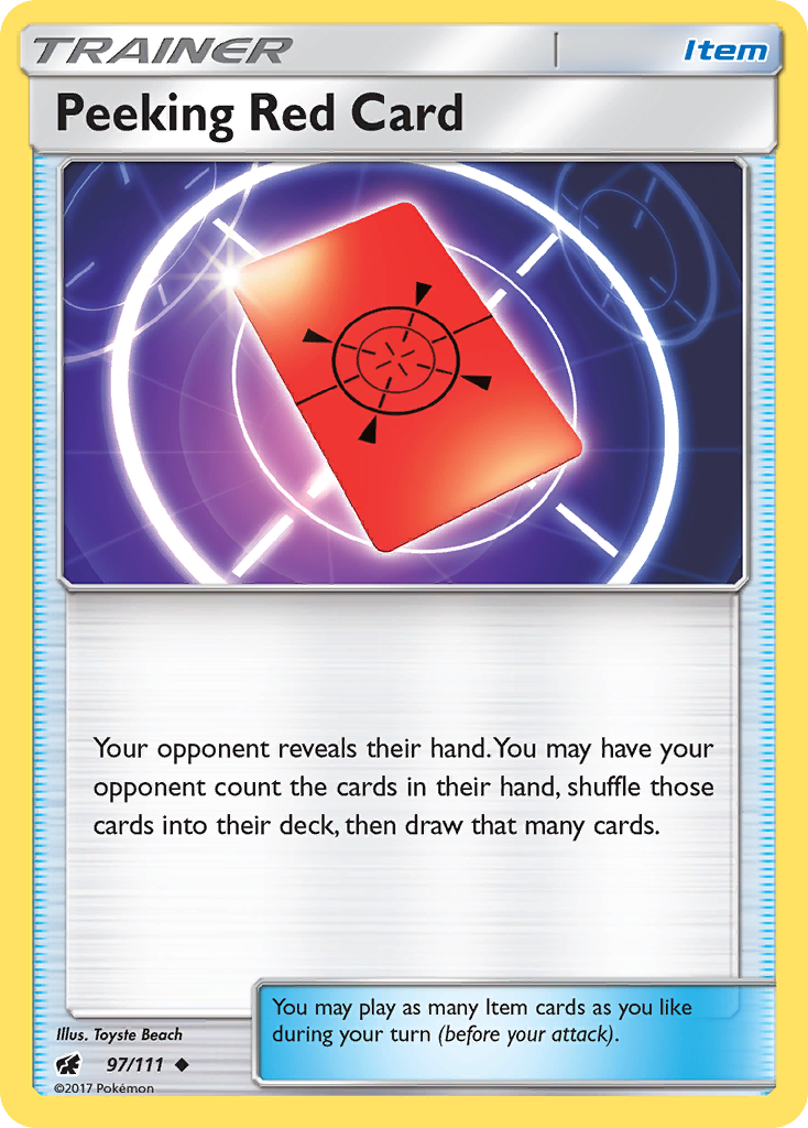 Peeking Red Card (97/111) [Sun & Moon: Crimson Invasion] | Rock City Comics