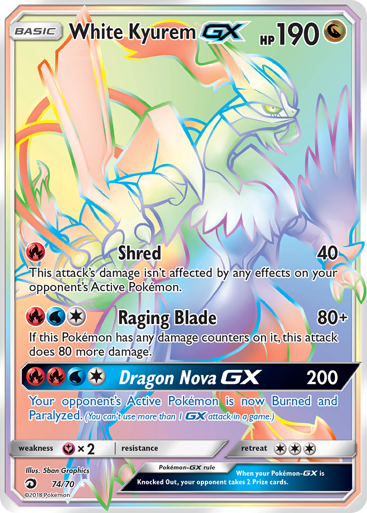 White Kyurem GX (74/70) [Sun & Moon: Dragon Majesty] | Rock City Comics