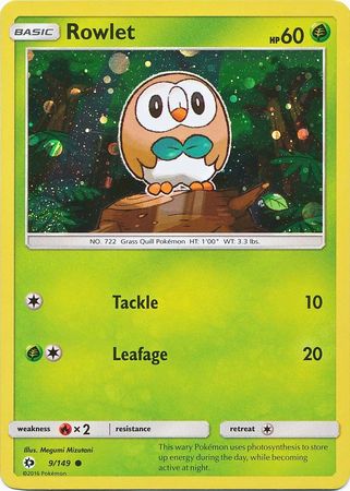 Rowlet (9/149) (Cosmos Holo) [Sun & Moon: Base Set] | Rock City Comics