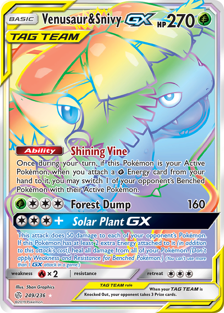 Venusaur & Snivy GX (249/236) [Sun & Moon: Cosmic Eclipse] | Rock City Comics