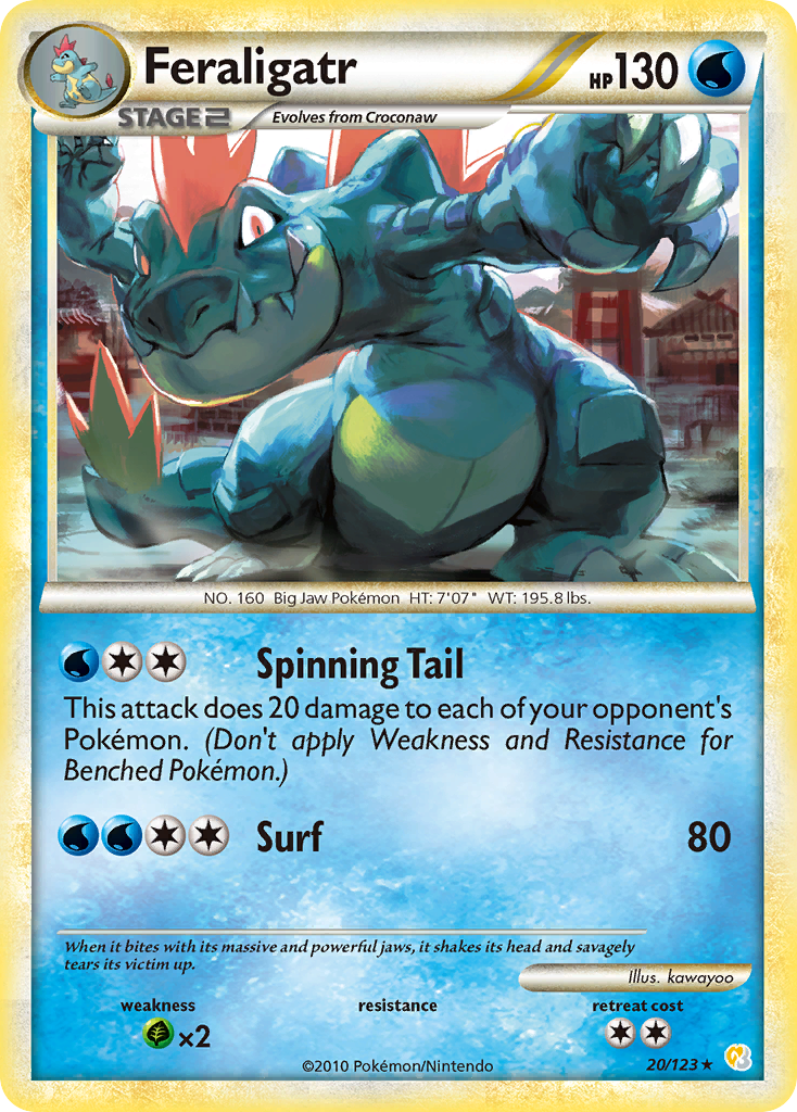 Feraligatr (20/123) [HeartGold & SoulSilver: Base Set] | Rock City Comics