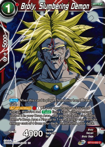 Broly, Slumbering Demon (BT15-022) [Saiyan Showdown] | Rock City Comics