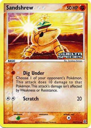 Sandshrew (82/113) (Stamped) [EX: Delta Species] | Rock City Comics