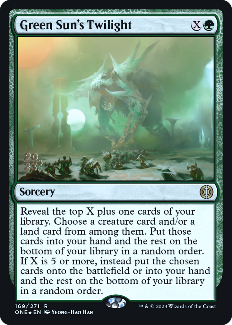 Green Sun's Twilight [Phyrexia: All Will Be One Prerelease Promos] | Rock City Comics