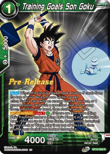 Training Goals Son Goku (BT15-069) [Saiyan Showdown Prerelease Promos] | Rock City Comics